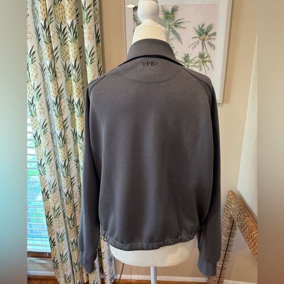 YPB Abercrombie Gray Jacket Sporty Full Zip Collar Long Sleeve Active Pockets - Picture 6 of 6